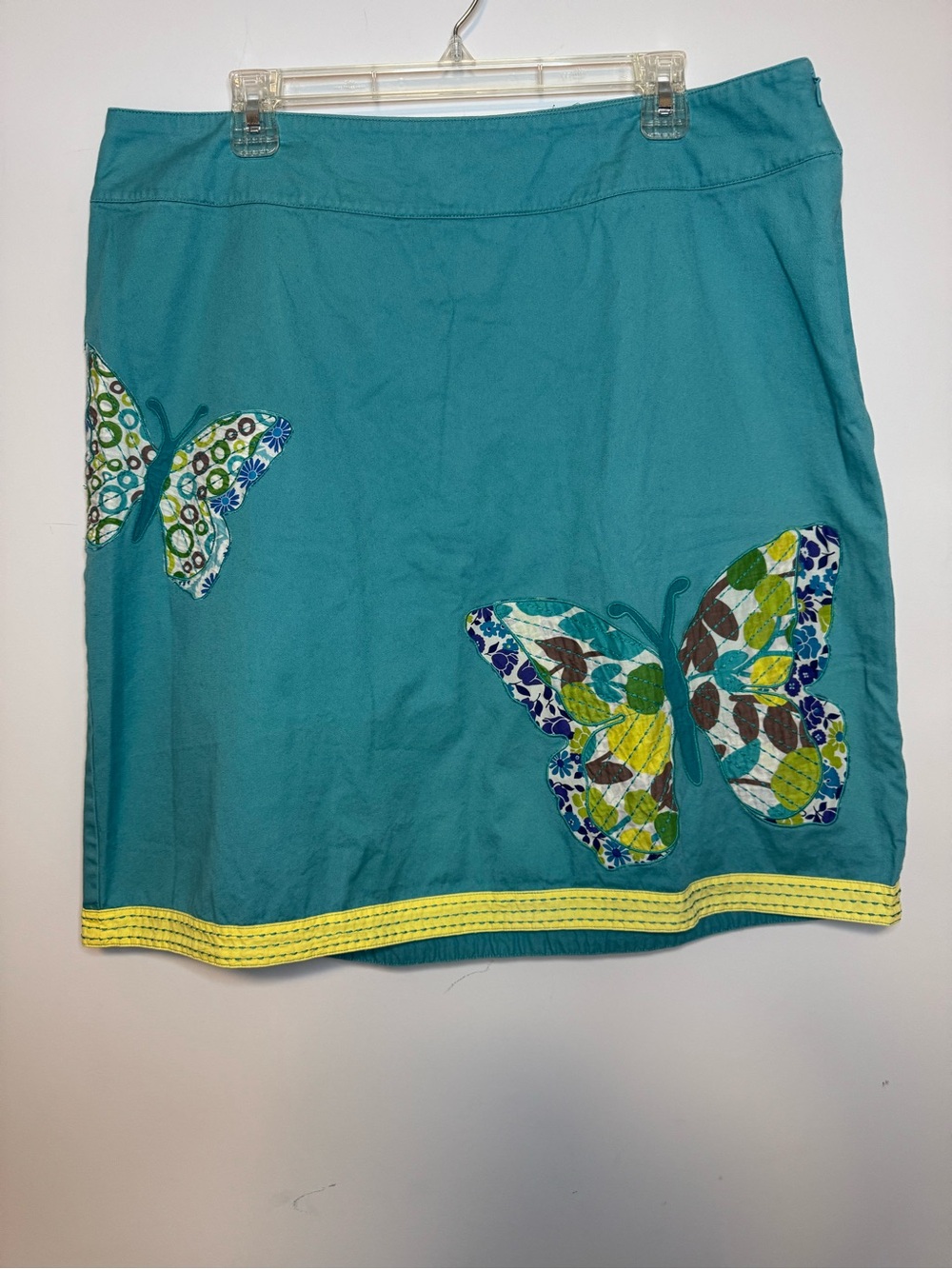 Boden Aqua Blue A Line Butterfly Skirt 14